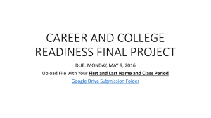 CAREER AND COLLEGE READINESS FINAL PROJECT