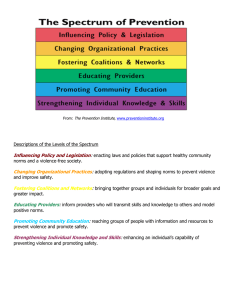 Descriptions of the Levels of the Spectrum Influencing Policy and Legislation