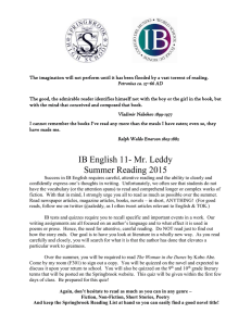 IB English HL 1 - Grade 11 - Assignment