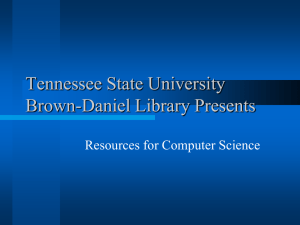 Tennessee State University Brown-Daniel Library Presents Resources for Computer Science