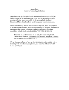 Appendix A Assistive Technology Definition  Individuals with Disabilities Education Act
