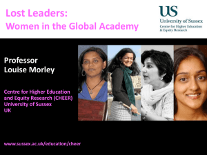 Lost Leaders: Women in the global academy - Istanbul, May 2014 [PPTX 454.02KB]
