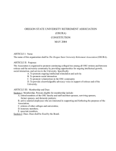 OREGON STATE UNIVERSITY RETIREMENT ASSOCIATION (OSURA) CONSTITUTION MAY 2004