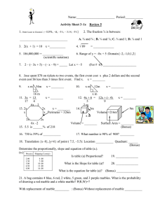 Activity Sheet 3-1e Math 8 Review 5 STAAR
