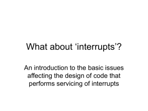 What about ‘interrupts’? An introduction to the basic issues
