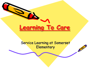 Learning To Care Service Learning at Somerset Elementary