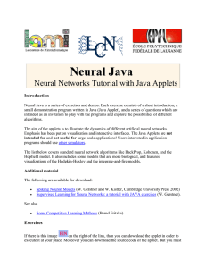 Neural Java Neural Networks Tutorial with Java Applets Introduction
