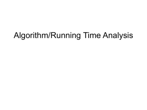 Algorithm/Running Time Analysis