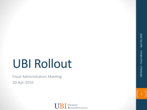 UBI - University Business Intelligence Rollout