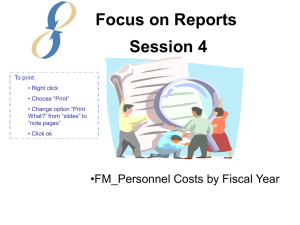 Session 4: FM_Personnel Costs by Fiscal Year Report