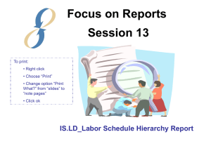 Focus on Reports Session 13