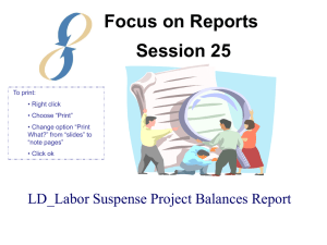Session 25 - LD_Labor Suspense Project Balance Report