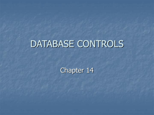 DATABASE CONTROLS Chapter 14