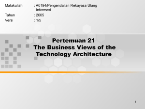 Pertemuan 21 The Business Views of the Technology Architecture Matakuliah