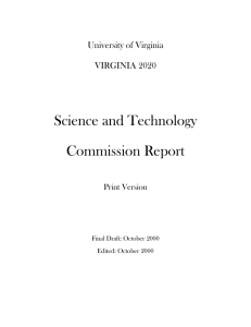 Science and Technology Commission Report Fall 2000