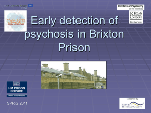 Manuela Jarrett: Early detection of psychosis in Brixton prison