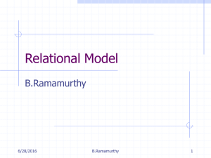 Relational Model B.Ramamurthy 6/28/2016 1