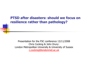 PTSD after disasters: should we focus on social support and collective resilience rather than individual pathology?
