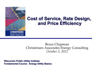 Basics of Rate Setting:  Bruce Chapman, Christensen Associates Energy Consulting