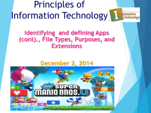 Principles of Information Technology Identifying  and defining Apps