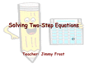 Solving Two Step Equations PPT