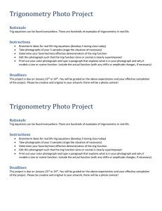 Trigonometry Photo Project Directions