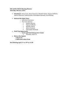 PHI ALPHA THETA Meeting Minutes Thursday, March 6, 2014  Attendance
