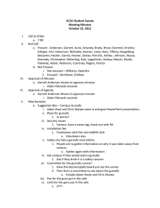 VCSU Student Senate Meeting Minutes October 22, 2012
