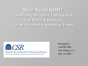 Who Needs RDD? Combining Directory Listings with Cell Phone Exchanges
