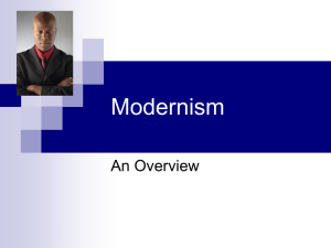 Lecture #11 Modernism