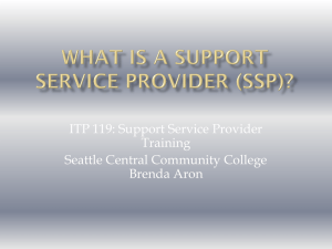 ITP 119: Support Service Provider Training Seattle Central Community College Brenda Aron