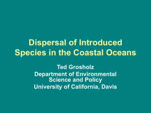Dispersal of Introduced Species in the Coastal Oceans