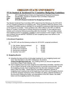FY16 (2014-2015) Budget Guidelines