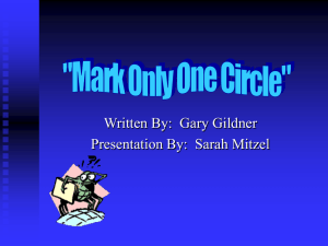 Written By:  Gary Gildner Presentation By:  Sarah Mitzel