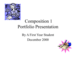 Composition 1 Portfolio Presentation By A First Year Student December 2000