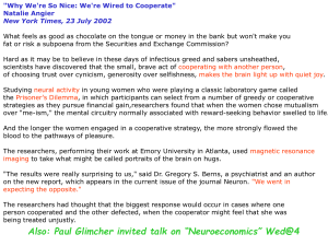 &#34;Why We're So Nice: We're Wired to Cooperate&#34; Natalie Angier