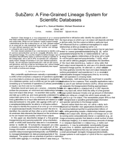 A Fine-Grained Lineage System for Scientific Databases