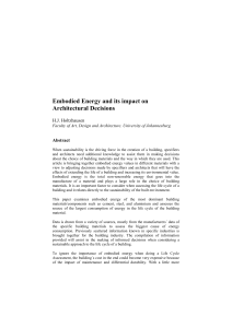 Embodied Energy and its impact on Architectural Decisions