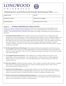 A/P Faculty Performance plan