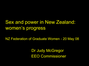Sex and power in New Zealand: women s progress
