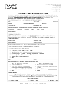 Testing Accommodation Request Form