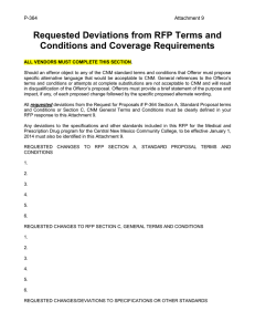 Requested Deviations from RFP Terms and Conditions and Coverage Requirements P-364