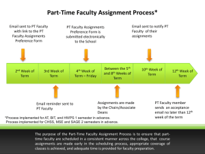 Part-Time Faculty Assignment Process*
