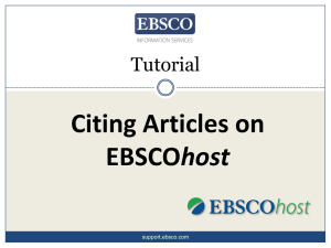 Citing Articles on host Tutorial support.ebsco.com