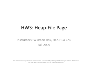 HW3: Heap-File Page Instructors: Winston Hsu, Hao-Hua Chu Fall 2009