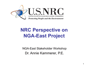 NRC Perspective on NGA-East Project