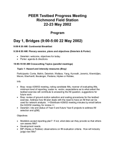 PEER Testbed Progress Meeting Richmond Field Station 22-23 May 2002