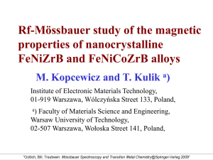 Kopcewicz_Rf MS in FeNiZrB and FeNiCoZrB alloys.ppt