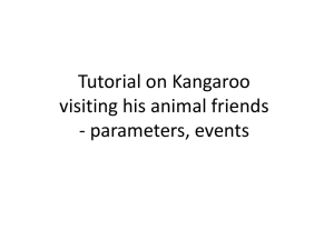 Tutorial on Kangaroo visiting his animal friends - parameters, events