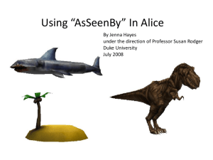 Using “AsSeenBy” In Alice By Jenna Hayes Duke University